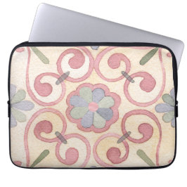 Italienisch Majolica Pink Flora Aquarell Laptopschutzhülle