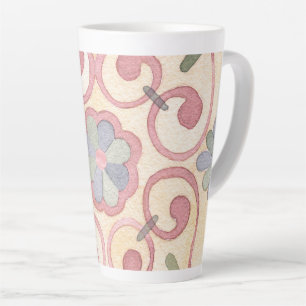 Italienisch Majolica Pink Flora Aquarell Milchtasse