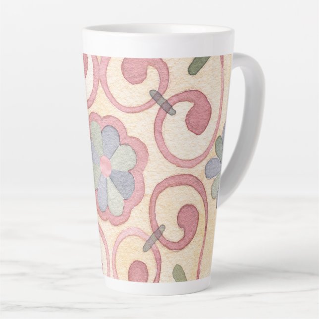 Italienisch Majolica Pink Flora Aquarell Milchtasse (Rechte Ecke)