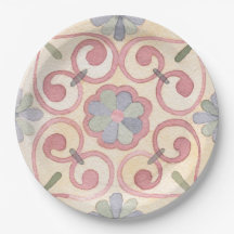 Italienisch Majolica Pink Flora Aquarell
