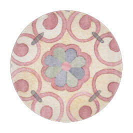 Italienisch Majolica Pink Flora Aquarell Schneidebrett