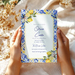 Italienisch mediterrane Hochzeit & Lemon Feiertagskarte<br><div class="desc">Elegante italienische Mittelmeerkarte</div>