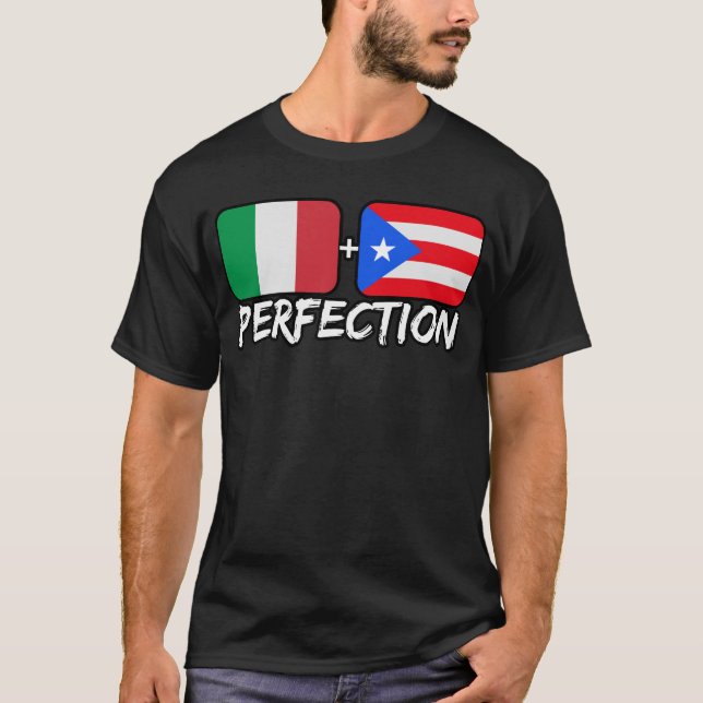 Italienisch Plus Puerto Rico Perfection Mix DNA He T-Shirt (Vorderseite)