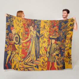 Italienisch Rot Gelb Chinoiserie Fleecedecke