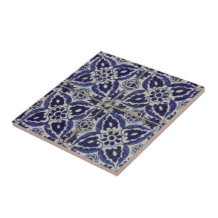 Italienisch-rustikale Tiles Azulejo Blue White Geo Fliese