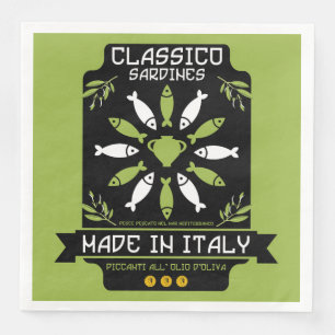 Italienisch Sardine Art Print Kitchen Geschenk Serviette