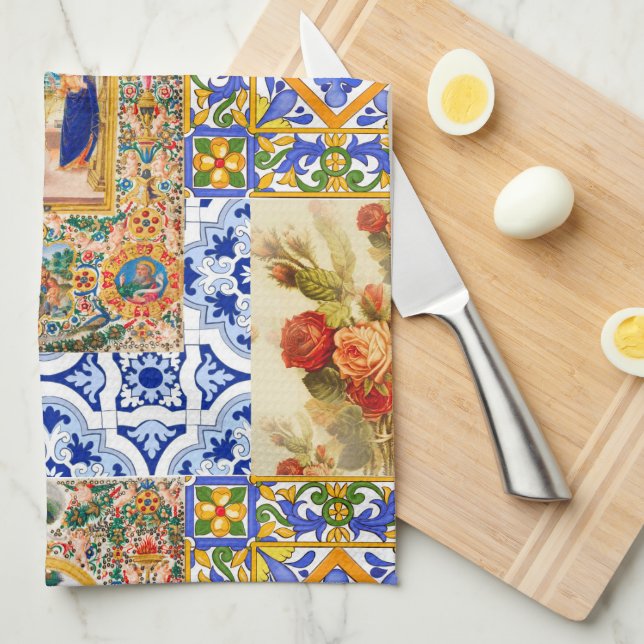 Italienisch, sizilianisch, heilige Maria, Jungfrau Geschirrtuch (Viertel Falte)