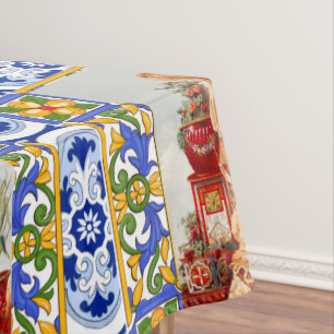 Italienisch,sizilianische Kunst,Maiolica,Fliesen,b Tischdecke