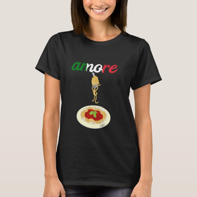 Italienisch Spaghetti Lover Pasta Noodles Liebe C T-Shirt (Vorderseite)