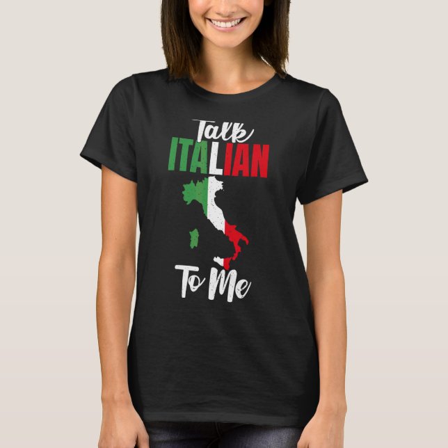 Italienisch sprechen mit mir stolz Italienisch T-Shirt (Vorderseite)