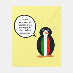 Italienisch sprechende Ms Penguin Personalisiert Fleecedecke