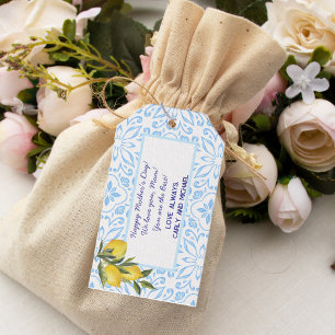 Italienisch Tiles Lemons Personalisierter Mutterta Geschenkanhänger