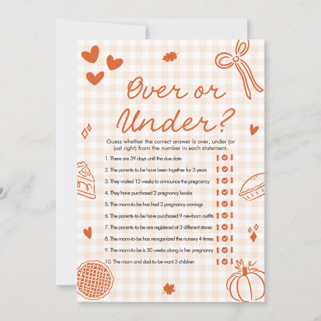 Italienisch über oder unter Babydusche Einladung (Vorderseite)