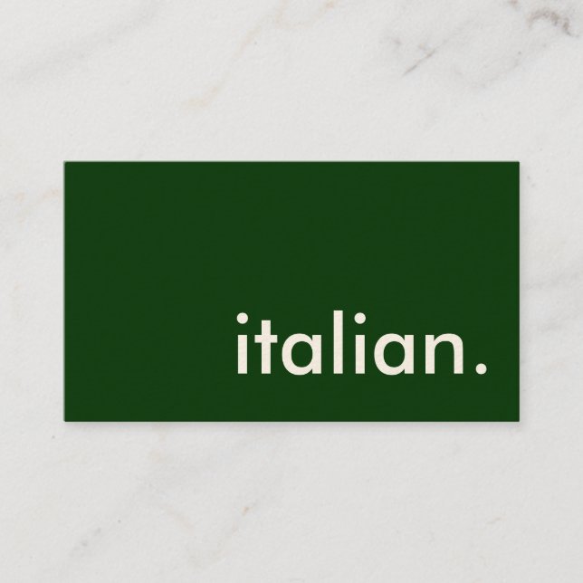Italienisch. Visitenkarte (Vorderseite)