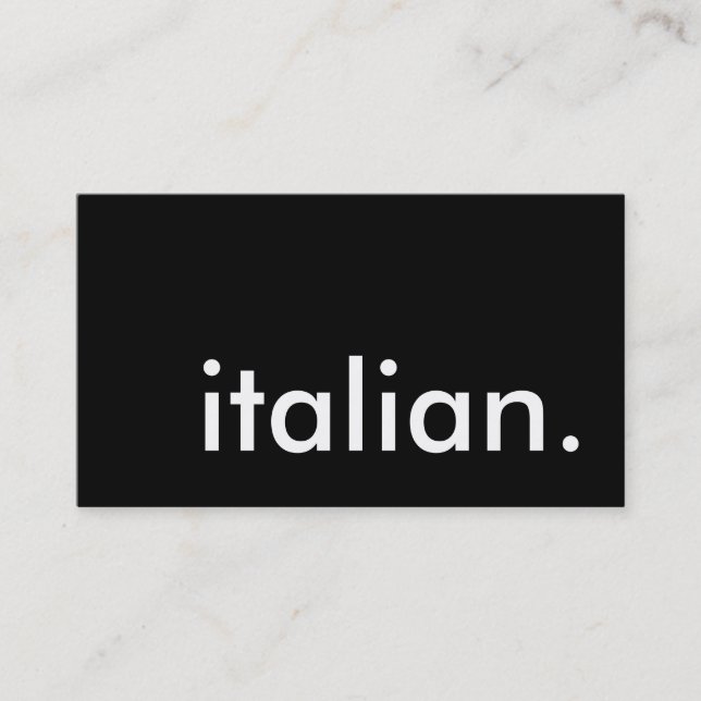 Italienisch. Visitenkarte (Vorderseite)
