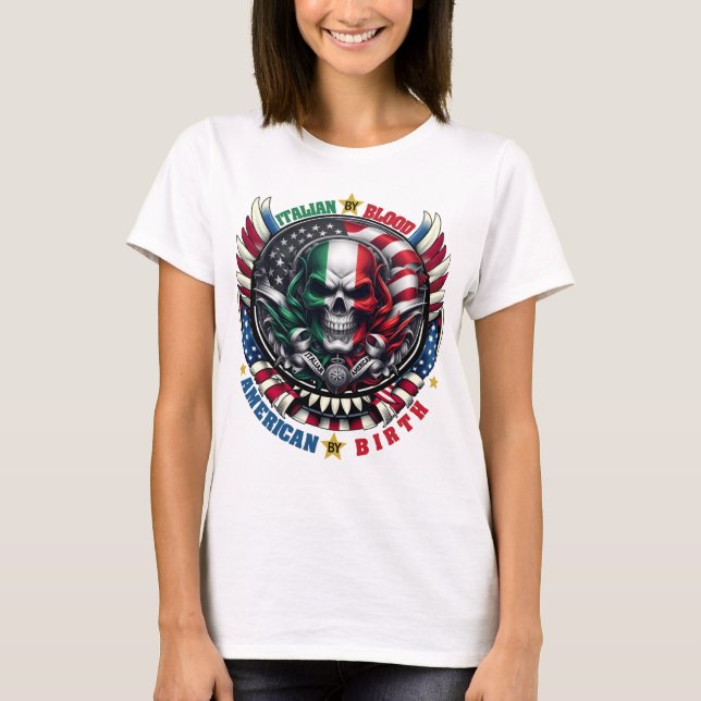 Italienisch von Blood American von Birth ItalianAm T-Shirt (Vorderseite)