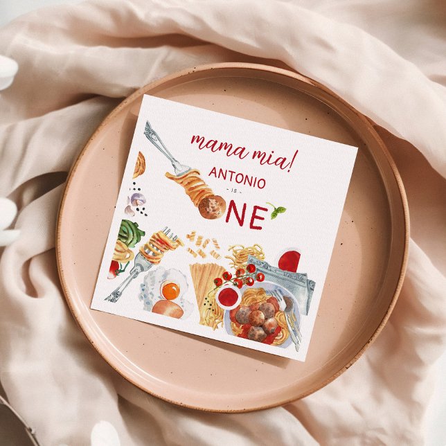 Italienisch Wasserfarbe 1. Geburtstag Serviette (Von Creator hochgeladen)