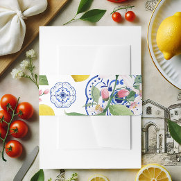 Italienisch Wedding Sicilian Tile Lemon Einladungsbanderole