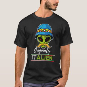 Italienische Alien Italien Pun Italien Moustach It T-Shirt