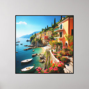 Italienische Amalfi-Küste auf Leinwand 