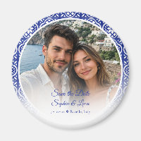 Italienische Amalfi-Küstenblaue Fliesen-Foto Save