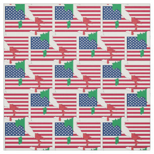 ITALIENISCHE AMERIKANISCHE Flag-Karte Kontur Stoff