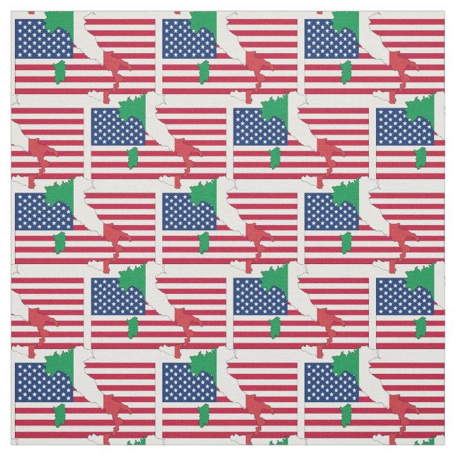 ITALIENISCHE AMERIKANISCHE Flag-Karte Kontur Stoff (Muster)