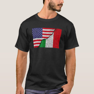 Italienische amerikanische Flagge für halb Amerika T-Shirt