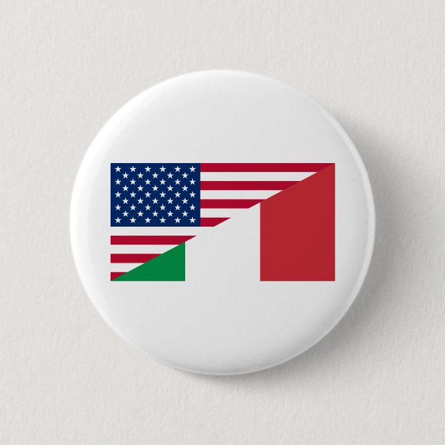 Italienische amerikanische Flagge Stolz US Italien Button (Vorderseite)