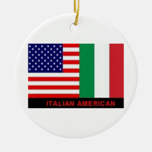 ITALIENISCHE/AMERIKANISCHE FLAGS CHRISTMAS ORNANAT KERAMIK ORNAMENT