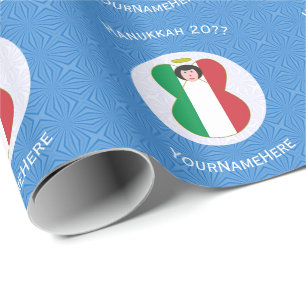 Italienische Angelflagge für Hanukkah Geschenkpapier