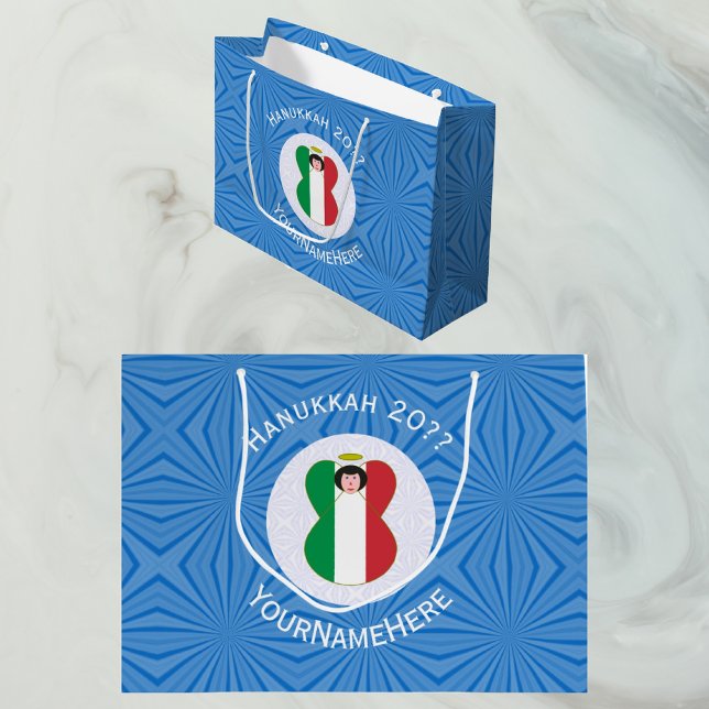Italienische Angelflagge für Hanukkah Große Geschenktüte (Von Creator hochgeladen)