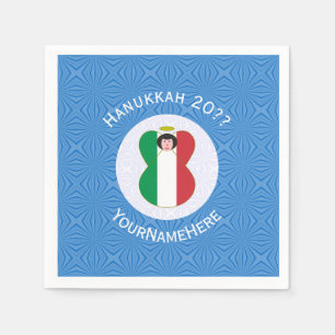 Italienische Angelflagge für Hanukkah Serviette