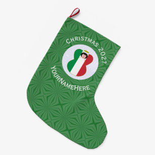Italienische Angelflagge zu Weihnachten Großer Weihnachtsstrumpf
