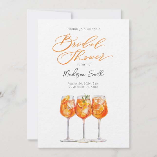 Italienische Aperol Spritz Bridal Dusche Einladung (Vorderseite)