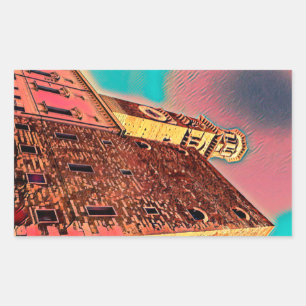 Italienische Architekturmalerei Rechteckiger Aufkleber