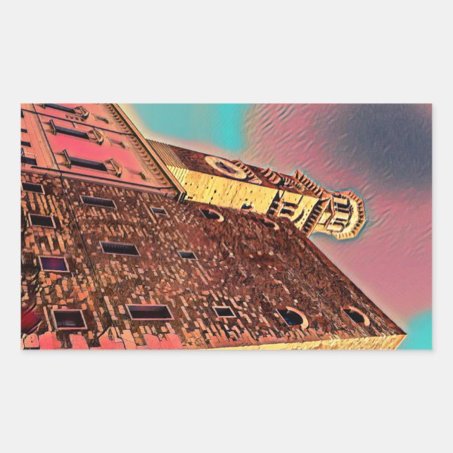 Italienische Architekturmalerei Rechteckiger Aufkleber (Vorderseite)