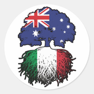 Italienische australische Treueflagge Runder Aufkleber