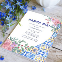 Italienische Baby-Party mit blauen Fliesen Mamma M
