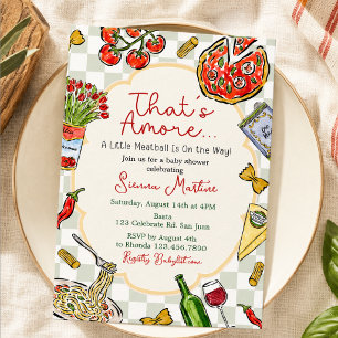 Italienische Babyparty Das ist Amore Einladung