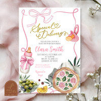 Italienische Babyparty Pink Girl Special Delivery
