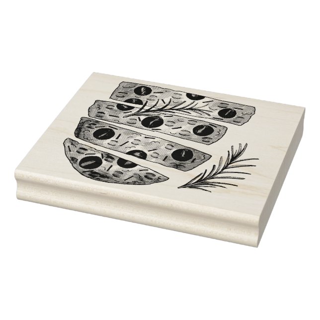 Italienische Bäckerei Focaccia Olivenöl Brot Tomat Gummistempel (Stempel)