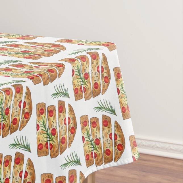 Italienische Bäckerei Focaccia Olivenöl Brot Tomat Tischdecke (Beispiel)