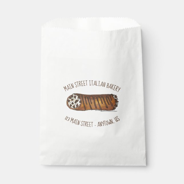 Italienische Bäckerei Schokolade Chip Cannoli Kond Geschenktütchen (Vorderseite)