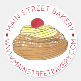 Italienische Bäckerei Zeppole Gebäck gebacken von Runder Aufkleber