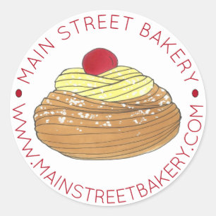 Italienische Bäckerei Zeppole Gebäck gebacken von Runder Aufkleber