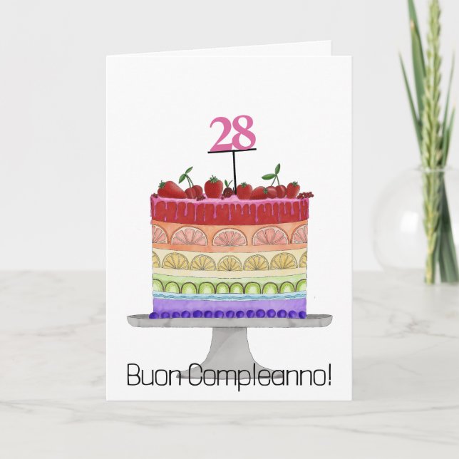 Italienische Birthday Rainbow Color Cupcake Card Karte (Vorderseite)
