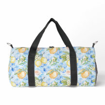 Italienische Blaue Fliese Gelbe Zitrone Aquarell