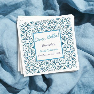 Italienische Blaue Fliesen Ciao Bella Brautparty Serviette