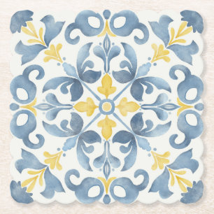 Italienische Blaue Fliesen-Limonelle Untersetzer